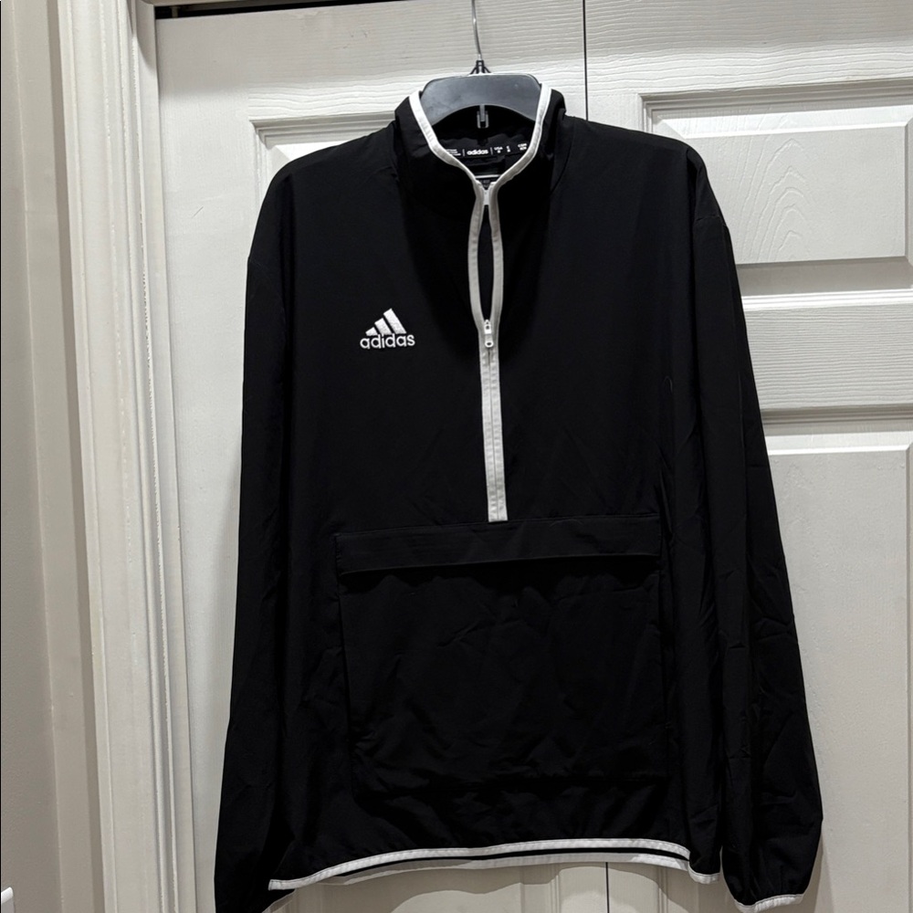 Adidas Men's Black and White Windbreaker